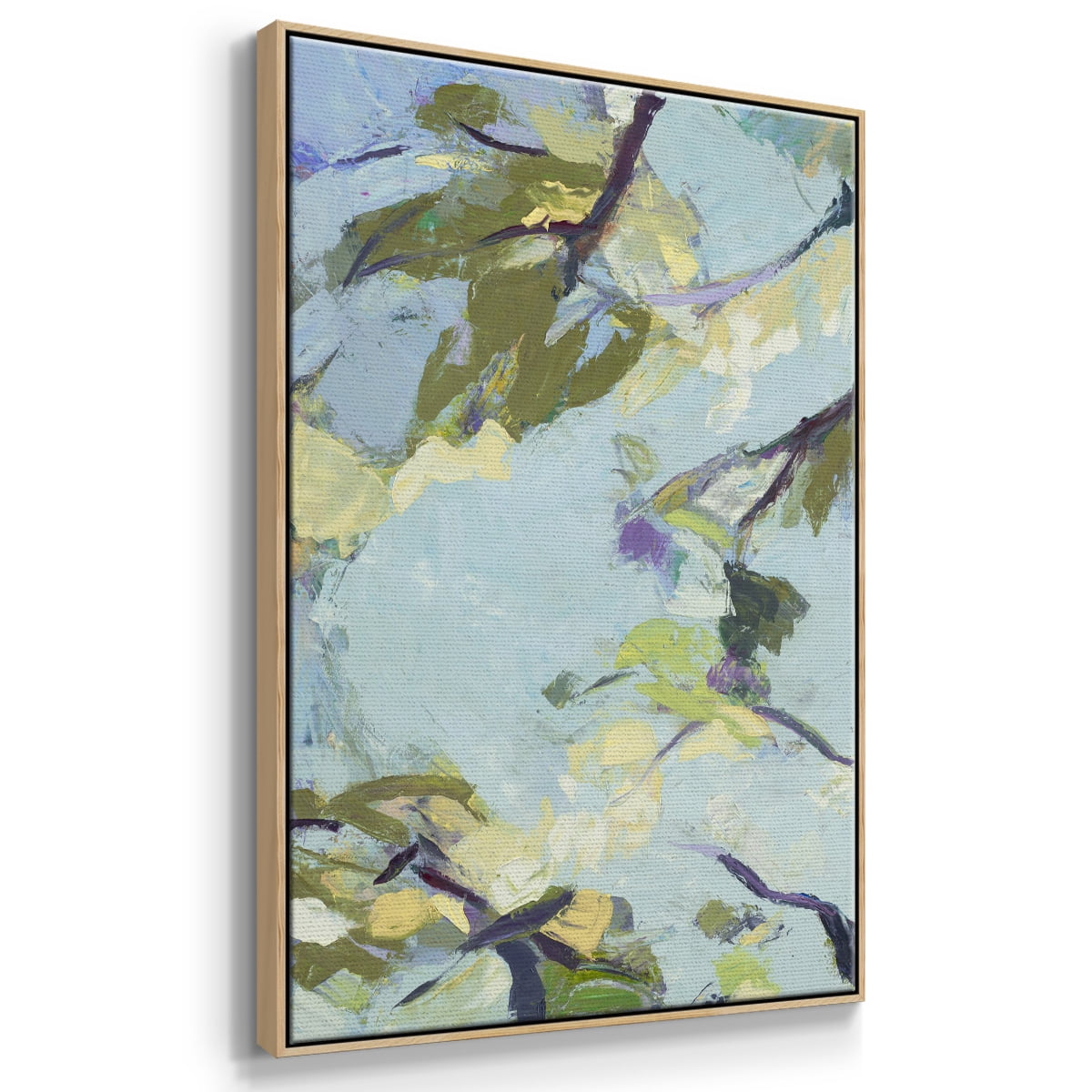 Aqua Sky Framed Premium Gallery Wrapped Canvas - Ready to Hang - 17 x 25 - Natural Wood Floating Frame