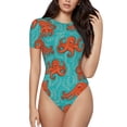 thumbnail image 2 of Fotbe Fun Octopus Women's Crew Neck Short Sleeves Bodysuit Tops Round Neck Slim Sleeveless Soft Comfortable Basic-X-Large, 2 of 7