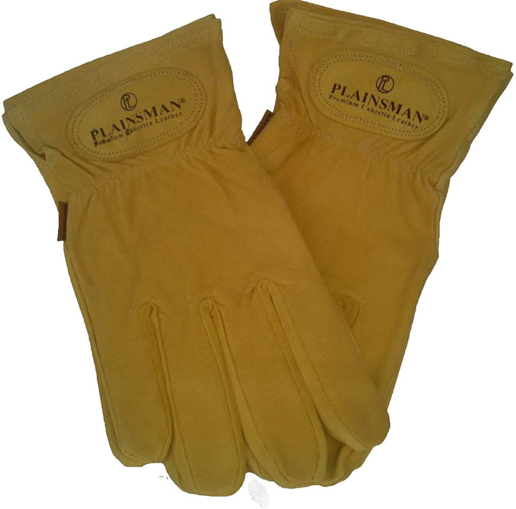 NEW SM-XL 1 Pair Rancher by Plainsman Goatskin Cabretta BROWN Leather Gloves 