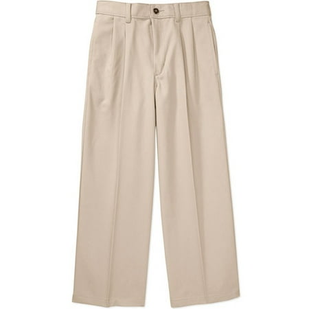 Boys School Uniforms Pleated Twill Pants - Walmart.com