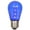 Blue, variant on Vickerman S14 Multi LED Transparent Glass Replacement Bulb. E26 Medium Nickel Base, 5 Bulbs per pack