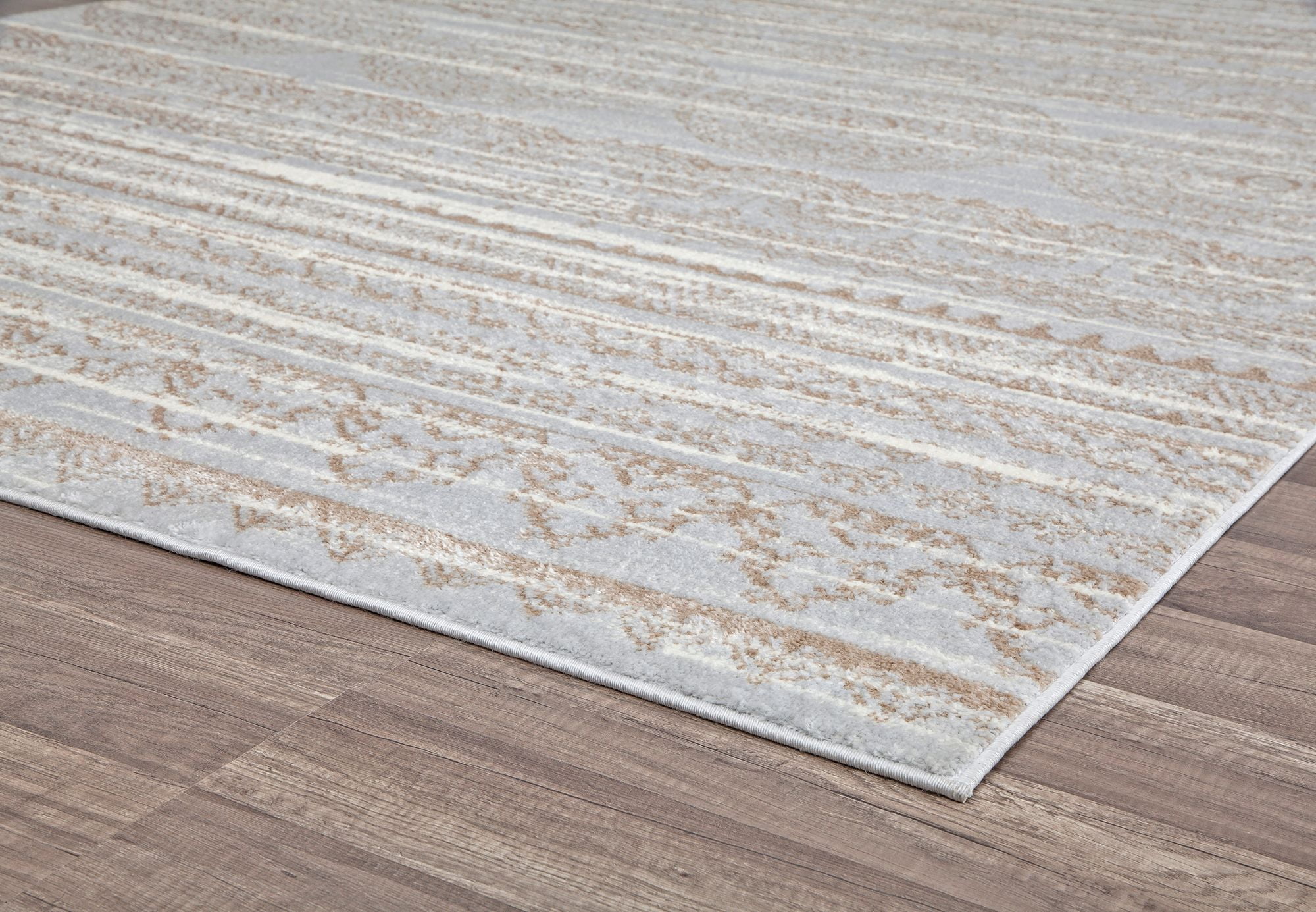 Rugs America Lennox LX10A Misty Blue Oriental Transitional Cream Area Rug, 2'x8'