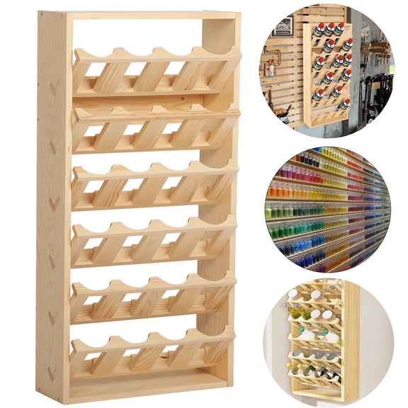 IAJXWI Spray Paint Storage, 24 Slots Aerosol Spray Can Shelf, Wooden Lube Can Storage Rack, Spray Paint Holder