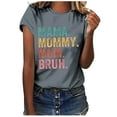 thumbnail image 2 of YHAJDS Women's Summer Tops Trendy Letter Print Short Sleeve Round Neck Loose Blouse, 2 of 5