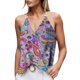 thumbnail image 1 of Gibobby Chaleco estampado con cuello en V para mujer con blusa sin mangas de verano con hebilla de metal(Rojo,XG), 1 of 5