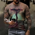 thumbnail image 2 of JINMGG Mens Tops under $5,Men's Unisex Daily T Shirt 3D Print Graphic Prints Cross Print Short Sleeve Tops Casual Blouse,Gray XXXXXL, 2 of 9