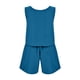 thumbnail image 4 of Conjunto de pantalones cortos sin mangas de cintura alta para mujer: ajuste holgado informal, dos piezas para primavera/verano, estilo versátil para la playa/vacaciones, 4 of 5