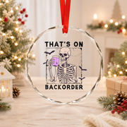 Pharmacy Tech Skeleton That'S Backorder Glass Ornament