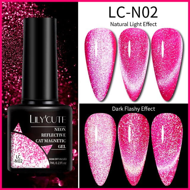LILYCUTE 7ML Cat Magnetic Gel Nail Polish Pearl Shell Thread Pattern 9D Glitter Semi Permanent Soak Off Nail Art Varnish