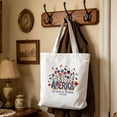 thumbnail image 6 of Beautynvta 250th Anniversary Canvas Tote, Reusable Grocery Bag, 4th July Print Shoulder Bag for Shopping, Beach, 6 of 8