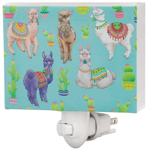 Llamas Children's Night Light, MDF Plastic - Measures 5 1/4" Long x 3 7/8" Wide x 1 3/4" High
