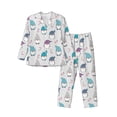 thumbnail image 1 of Fotbe cute winter Gnome Pijama de Hombre con Estampado de Manga Larga, Conjunto de 2 Piezas, Ropa de Dormir Suave y Cómoda con Bolsillos-Medium, 1 of 7