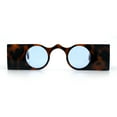 thumbnail image 3 of Keyhole Bridge Rectangle Bar Shape Round Circle Lens Hipster Sunglasses Tortoise - Blue, 3 of 8