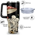 thumbnail image 2 of Mushroom Tumbler with Lid and Straw, Stainless Steel Mushroom 40oz Tumbler with Handle, Black Mushroom Travel Coffee Mug Mushroom Gifts Cups for Women and Men, 2 of 6