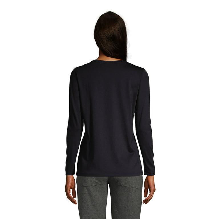 Women's Long-Sleeve Crewneck Cotton Undershirt, Package of 3