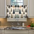 thumbnail image 2 of Yayeee Kitchen Curtains Tier Pair Light Filtering 27"x36" Rod Pocket Short Cafe Window Panel, Beige Christmas Trees, 2 of 7