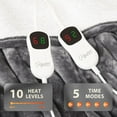 thumbnail image 4 of Homemate Heated Electric Blanket Queen Size - 84"x90" Heating Bed Blanket Throw with 10 Heating Levels 8 Hours Auto Off Fast Heating Over-Heat Protection Ultra Soft Flannel ETL Certified, Grey, 4 of 9