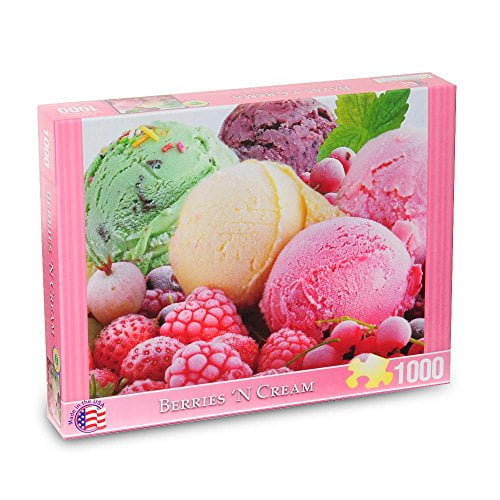 Springbok Puzzles - Berries n Cream - 1000 Piece Jigsaw Puzzle - Large 26.75 Inches by 20.5 Inches Puzzle - Made in USA - Unique Cut Interlocking Piec