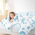 thumbnail image 4 of Erosebridal Girly Pink Bowknot 7 Pieces Bedding Comforter Set,Ocean Animal Jellyfish Shell Full Bedding Set For Kids,Reversible, 4 of 7