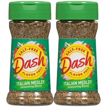 Dash Italian Medley All Natural Salt Free Seasoning Blend 2.0 oz. Shaker,(2 Pack)