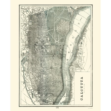 Historic Map - Calcutta India - Rathbun 1893 - Vintage Wall Art