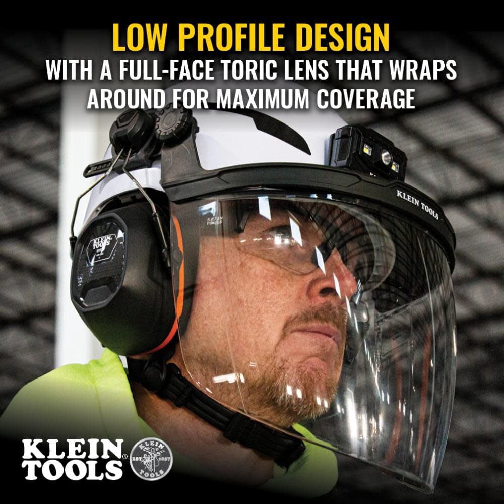 Klein Tools 60472 Face Shield, Safety Helmet and Cap-Style Hard Hat, Clear