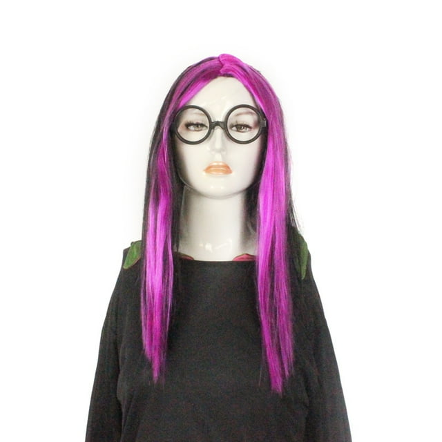KAKOWELY Peluca de anime larga y recta: Peluca de fiesta de cosplay para mujer - Cabello sintético resistente al calor para presentaciones en el escenario de Halloween