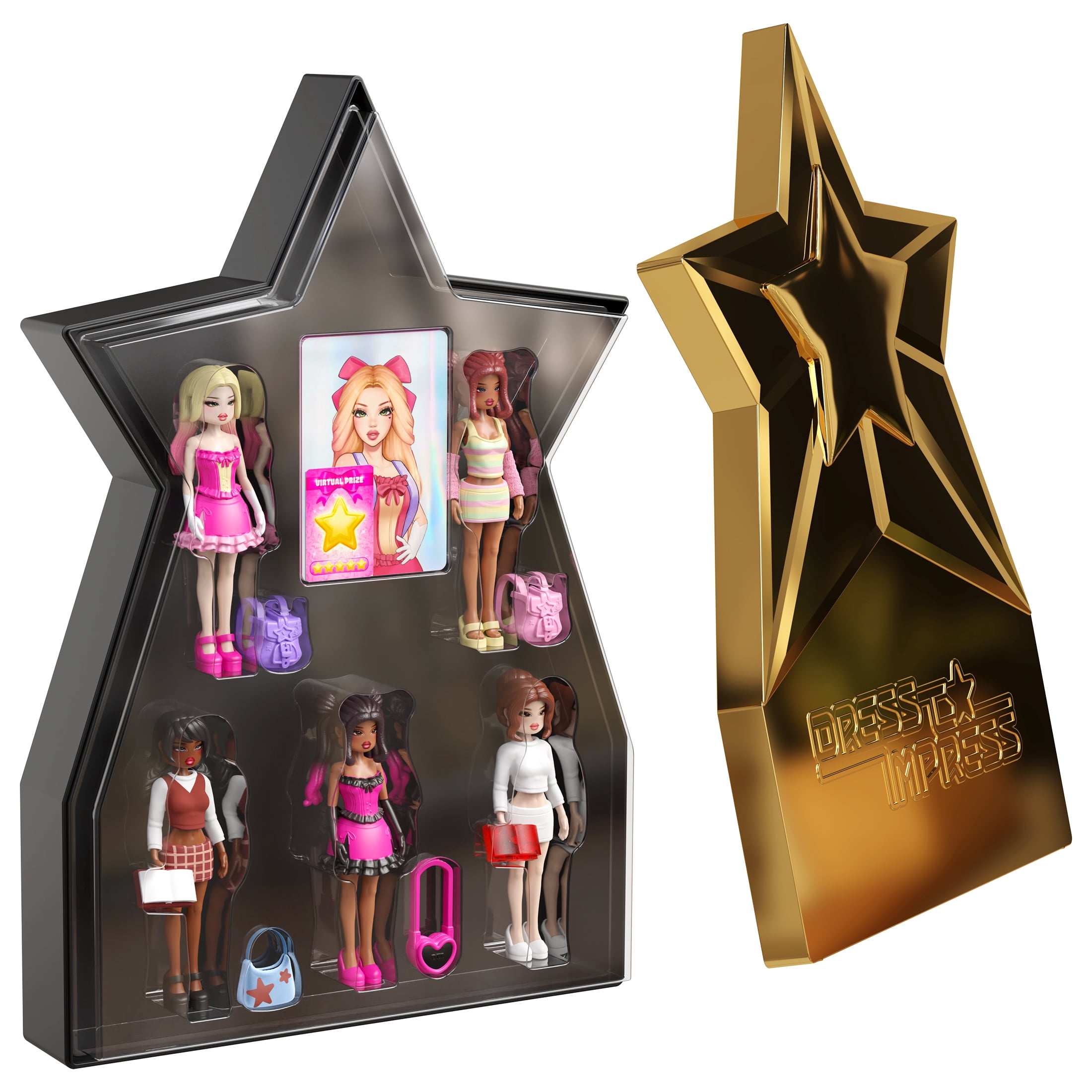 Dress To Impress — Mystery Models — Superstar 5-pack — Series 1 — Star Storage Case —Small Dolls — Blind Box Collectible Set — Includes DLC Code — Officially Licensed Toys by PhatMojo