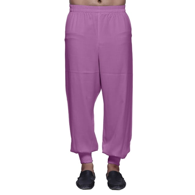 Atasi Mens Elastic Ethnic Wear Bottom Pant Readymade Solid Rayon Harem Pajama