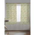 thumbnail image 5 of Sheer Curtains 63 Inch Length, Green Floral Semi Sheer Curtains Light Filtering Window Treatment, Vintage Rustic Botanical Spring Privacy Voile Drapes for Living Room Bedroom 52x63 Inch, 5 of 7