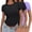 Purple, variant on MEICHEN Women's Crop T Shirt Girls Summer Pullover Top Women's Thin Round Neck Fashion Short Sleeves