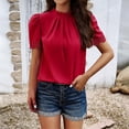 thumbnail image 2 of Xihbxyly Women's T Shirts Summer Casual Short Sleeve Loose Tee Tops Crew Neck T-Shirt Fashion Basic Tunic Tops Solid Color Blouse, 2 of 7