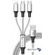 thumbnail image 1 of Cable de Carga Múltiple USB 4 Pies, Nailon de Aluminio 3 en 1, Universal con Conectores Tipo C/Micro/Lighting iOSB para la Mayoría de Teléfonos y Tabletas, 1 of 8