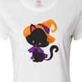 thumbnail image 4 of Inktastic Halloween Cat, Cute Cat, Black Cat, Witch Hat Women's T-Shirt, 4 of 5