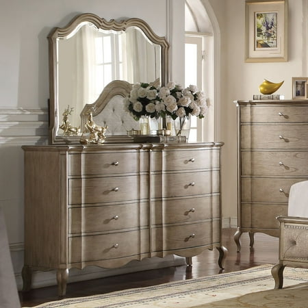 Acme Furniture Chelmsford Antique Taupe 8 Drawer Dresser With Acme Furniture Chelmsford Antique Taupe 8 Drawer Dresser With Optional Mirror