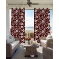 thumbnail image 6 of Red White Floral Blackout Curtains for Bedroom Living Room Darkening Curtains 90 Inch Farmhouse Retro Botanical Leaves Black Out Window Curtain Privacy Window Treatment Grommet Drapes 52"x90"x2, 6 of 9