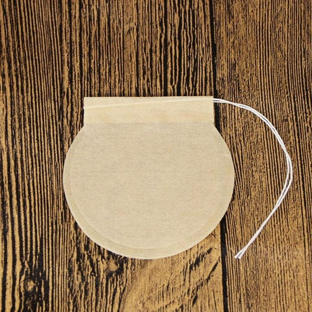 Paquete de 100 bolsas de té sueltas de hierbas desechables, de sello de cadena - Color_Circle_6x8cm natural Color_Círculo_6x8cm natural yotijar Papel de sello de té vacío