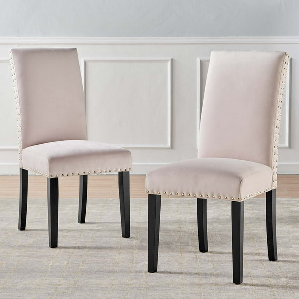 Modway Parcel Performance Velvet Dining Side Chairs Set of 2 in Pink