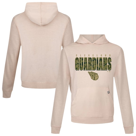 Men's Levelwear  Khaki Cleveland Guardians Relay Protect Pullover Hoodie