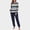 Blue #4, variant on Womens Pajamas Fashion Striped Print Lightweight Sleepwear with Pants Casual Crew Neck Long Sleeve Pajamas Summer Pjs for Women