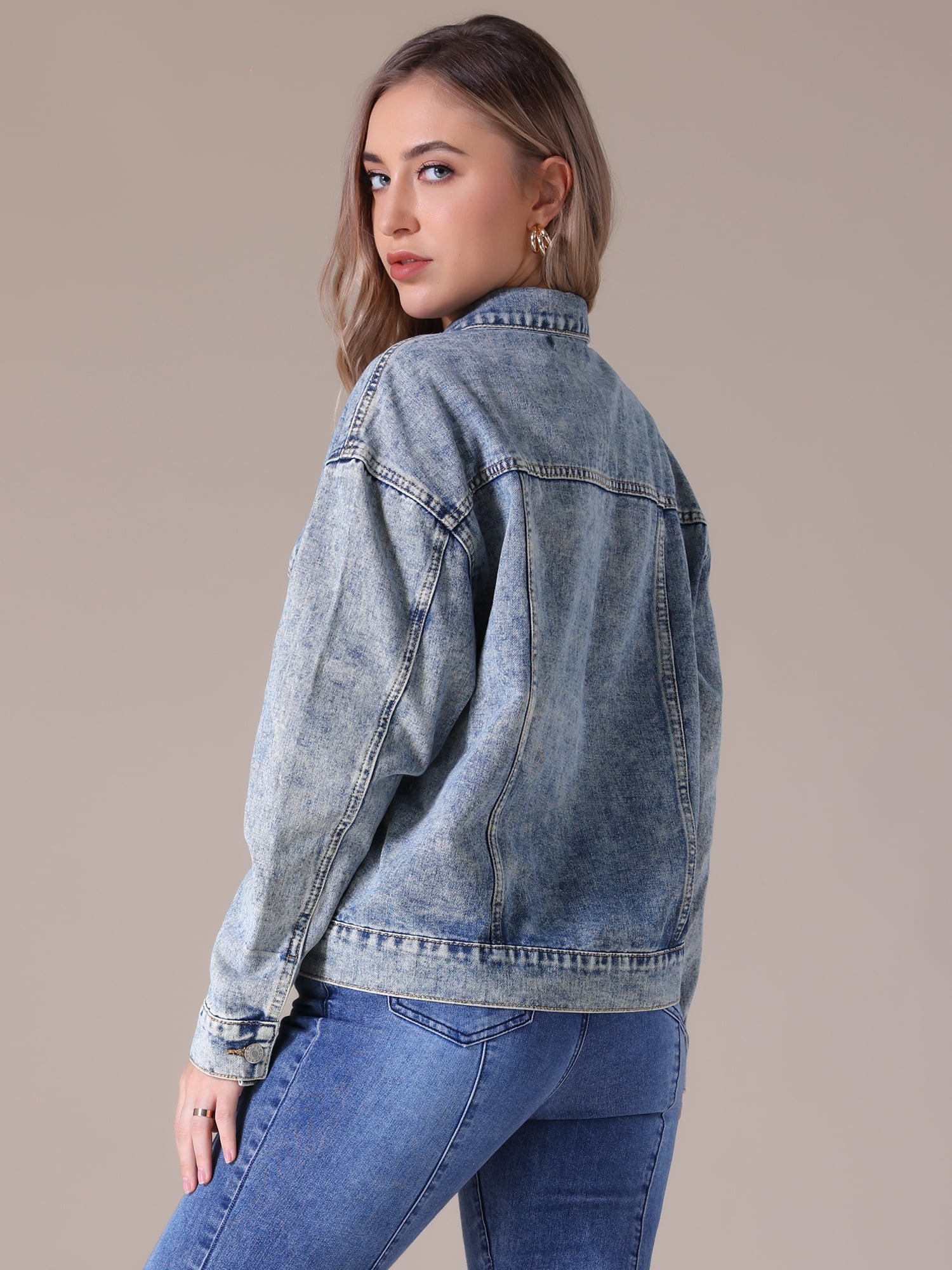 DARING DIVA Women's Button Down Cargo Denim Western Outfits 2XL Gray Blue