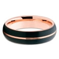 thumbnail image 2 of 6mm Rose Gold Tungsten Ring,Black Tungsten Ring,Tungsten Carbide Ring,Engagement Ring,Anniversary Ring, 2 of 4