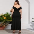thumbnail image 4 of Robes de Cocktail d'Été pour Femmes Grande Taille à Col en V, Robe Maxi de Soirée, 4 of 6