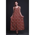 thumbnail image 4 of Bimba Rayon Ikat Womens Adjustable Spaghetti Strap Long Maxi Print Dress Bohemian-XX-Large, 4 of 4