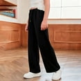 thumbnail image 4 of CPNG Boys Daily Fleece Lined Sweatpants Teen Boys Loose Wide Leg Sweat Pants Elastic High Waist Baggy Casual Joggers(Black,12-13 Years), 4 of 7