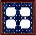 thumbnail image 3 of Metal Light Switch Plate Cover Elegant Maroon Blue Rhombus Pattern Frame FRA042, 3 of 13