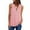 Pink, variant on Tbopshirt Womens Tank Top Women's Summer Shirts Zip Casual Tunic V-Neck Rollable Blouse Tops T-Shirt