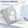 thumbnail image 5 of Clear Back Trifold Stand Cover for iPad Air 11" M2/M3/M4 & Air 4/5 10.9", Slim Smart Case with Apple Pencil Slot Auto Sleep Wake, Sky Blue, 5 of 9