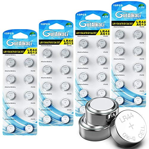 Gutalkali 40 Pack Lr44 Ag13 357 303 Sr44 1 5v Battery Alkaline Battery Button Cell For Laser Pointer Watch Toy Walmart Com Walmart Com
