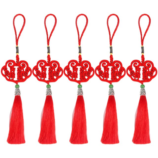 Moyic 5x adornos rojos de Año Nuevo decoraciones para el hogar Año del Dragón Festival de Primavera adornos del Festival de Primavera Kits de decoración para fiestas uno